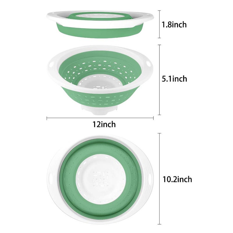 QiMH Collapsible Colander and Strainer, 5 Quart(1.25 gal) BPA Free & Dishwasher-safe Silicone Foldable Strainer, Heavey Duty Kitchen Drainer Basket for Pasta, Veggies and Fruits - Image 4